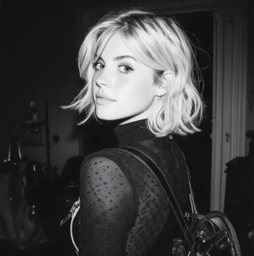 Black-and-White Flash Portrait – AI image example