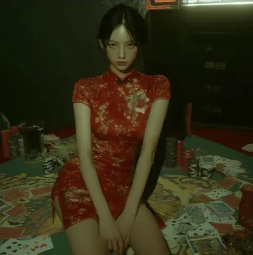 Casino Qipao Noir – AI image example