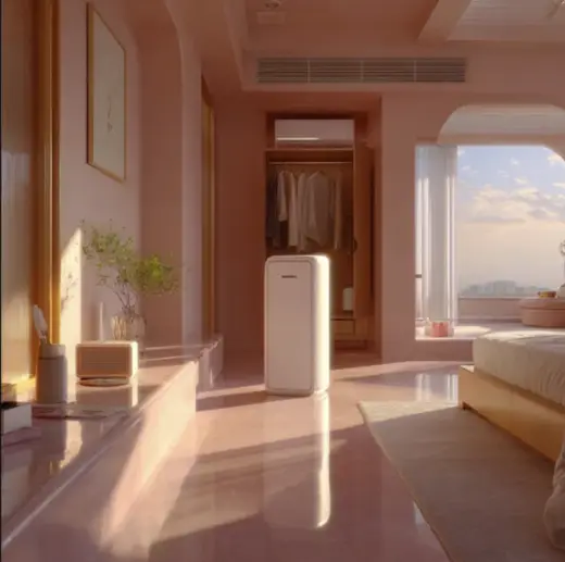 Pink Bedroom Product Scene – AI image example