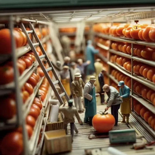 Tomato Factory Escape – AI image example